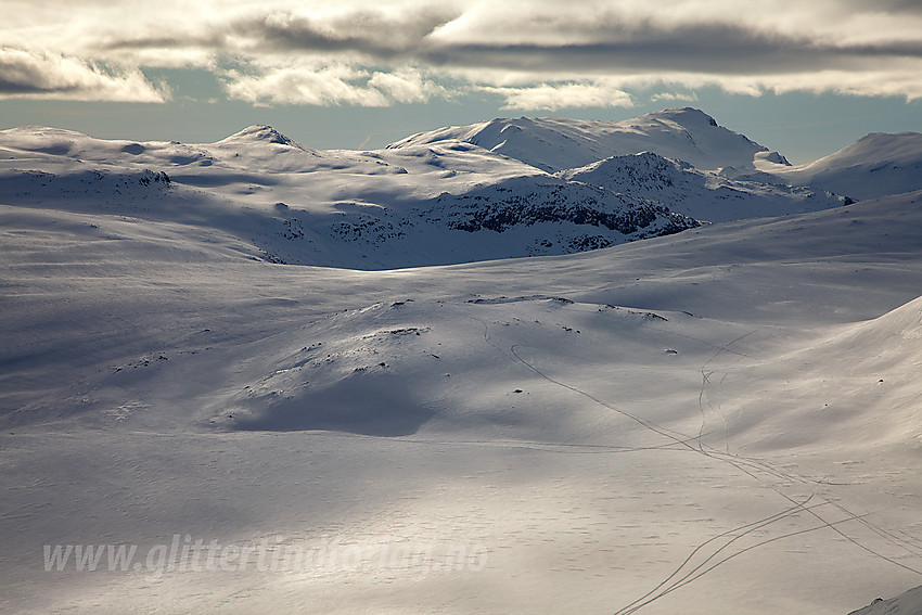 Fra Vardhovdtinden mot Bergsfjellet og Grindane.