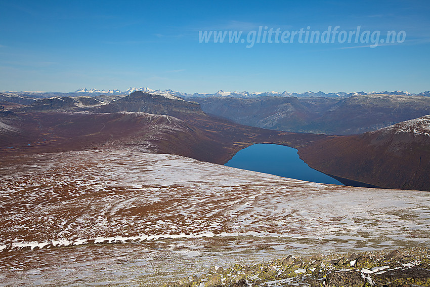 Fra Gråskarvet mot Smådalsfjellet, Grindane, Jotunheimen og Helin.